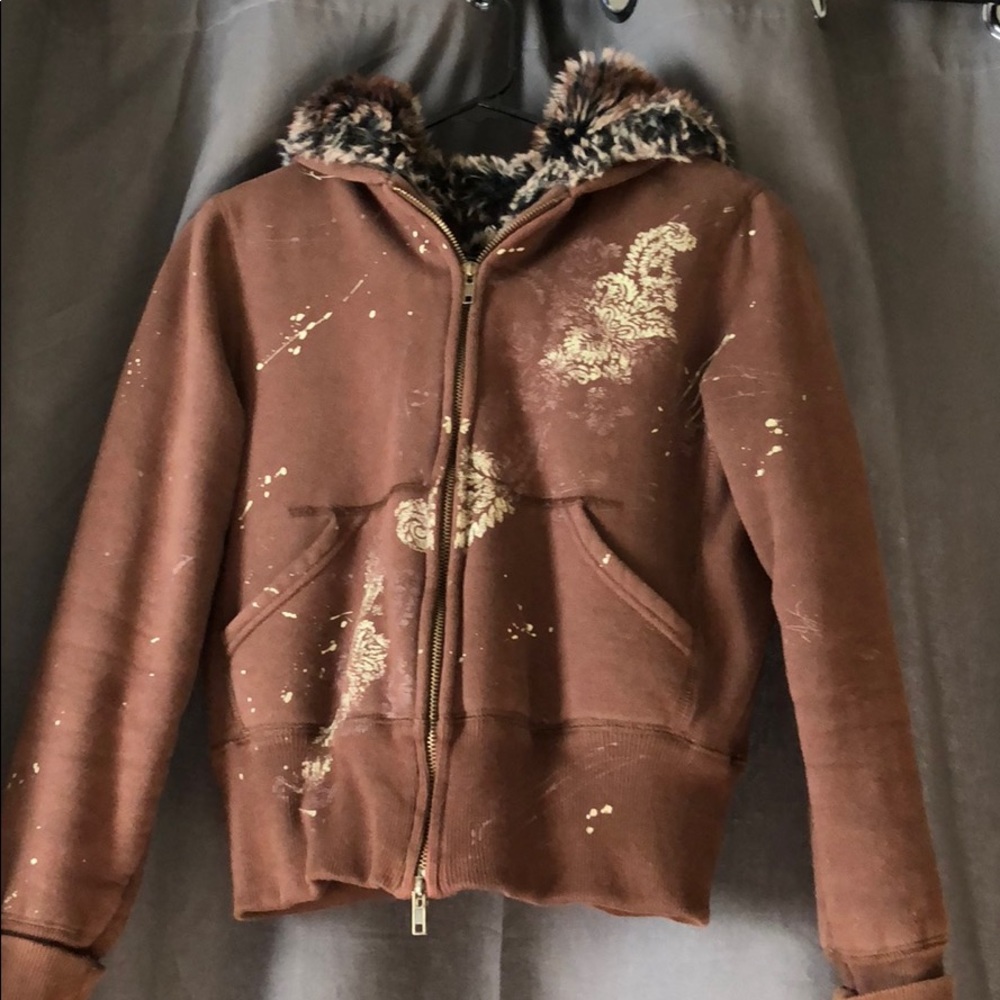 Reversible fur sweater